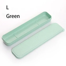 Экологичный многоразовый контейнер для хранения пшеничной соломы с прозрачной крышкой, дорожный подарок, контейнер для столовых приборов/соломинок/палочек для еды