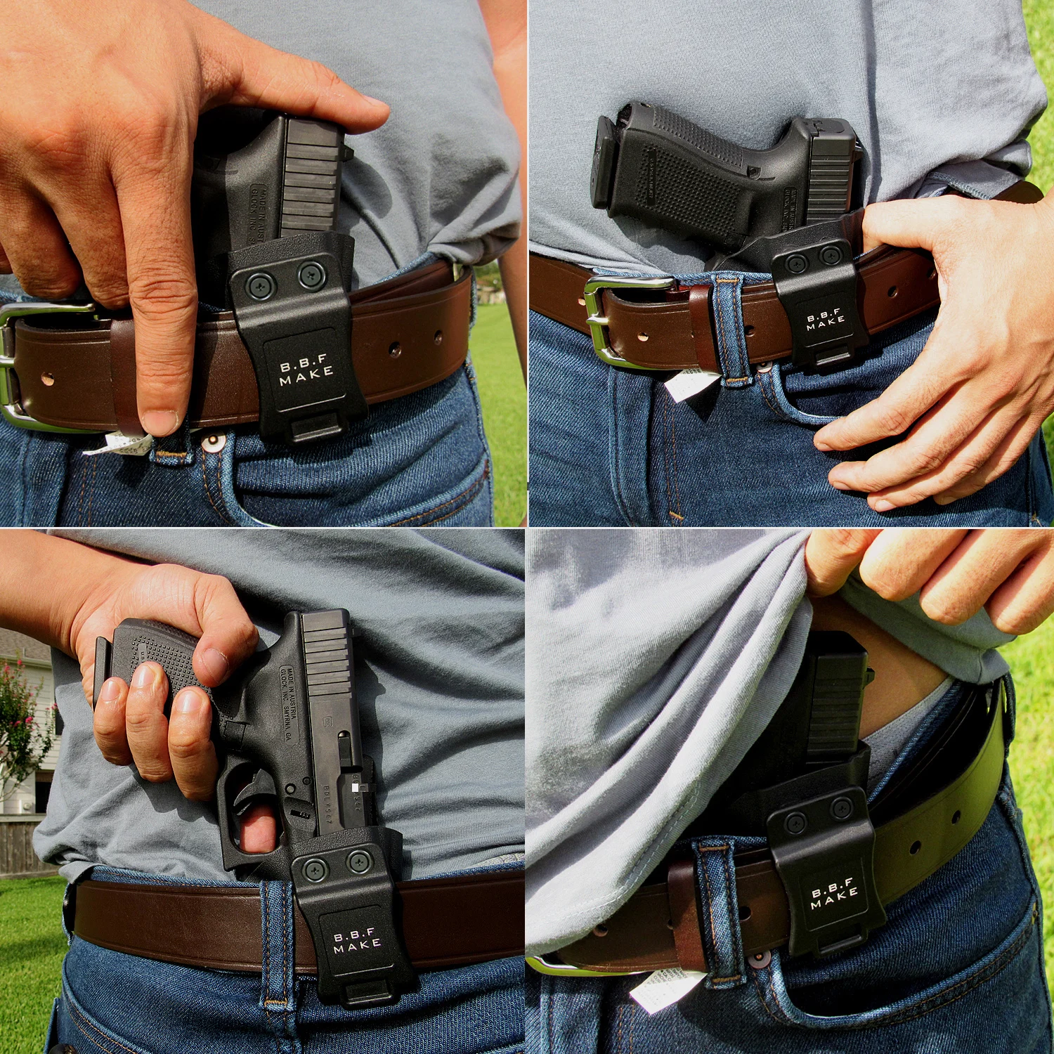 
OEM/ODM IWB KYDEX Holster Fits: Glock 19 19X 23 25 32 CZ P10 Tactical Gun Holster Inside Concealed Waist Carry Pistol Case Tan 
