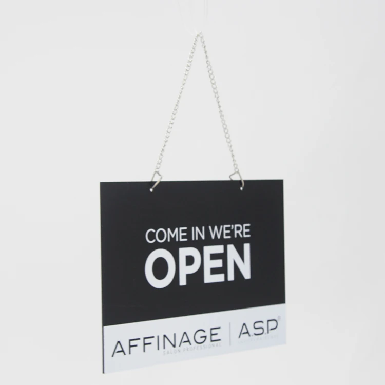 Acrylic Open Closed Door Signs with Metal Chain - Double Sided