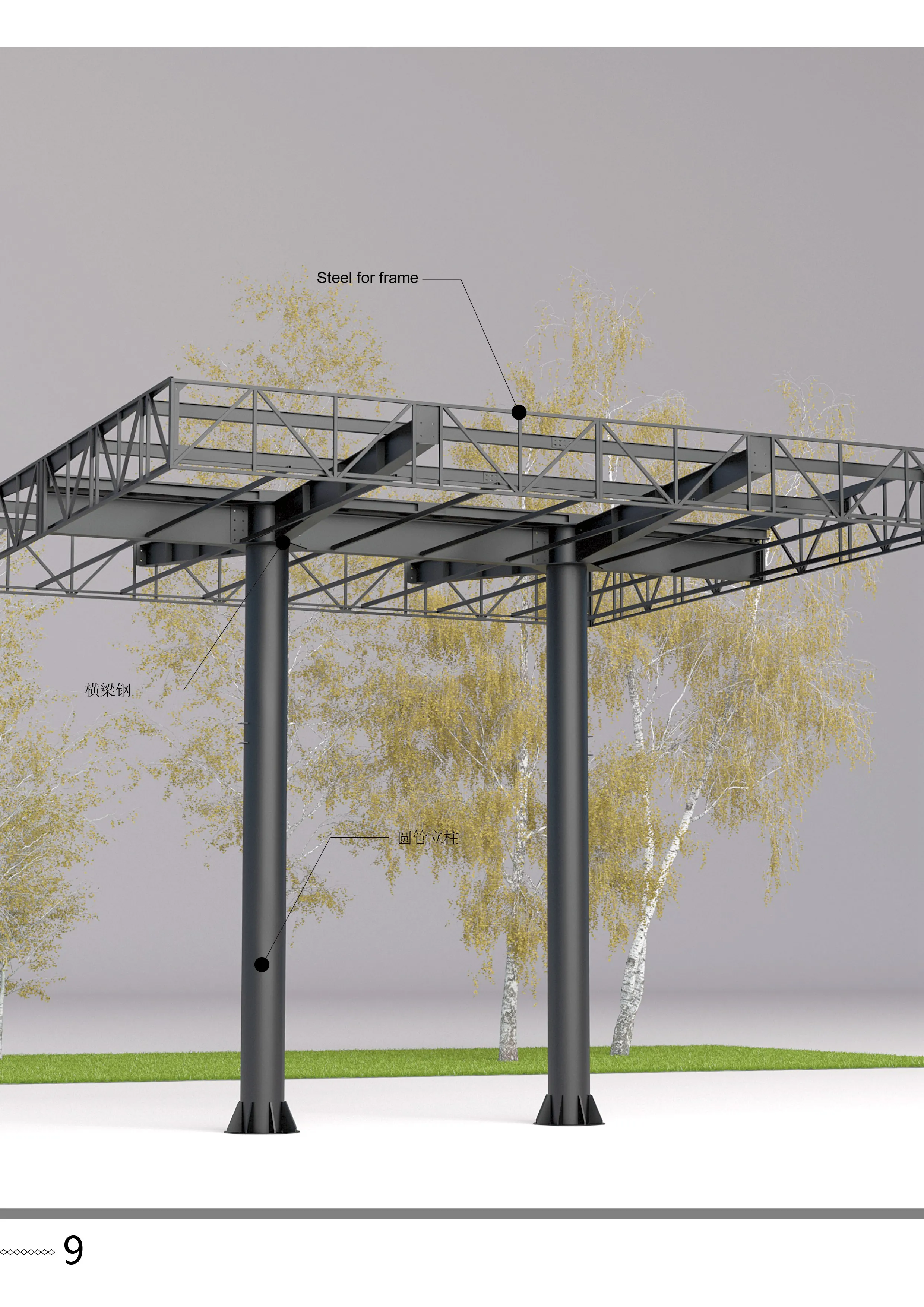 Service Station Equipment Canopy Prefabricated Gas Station
