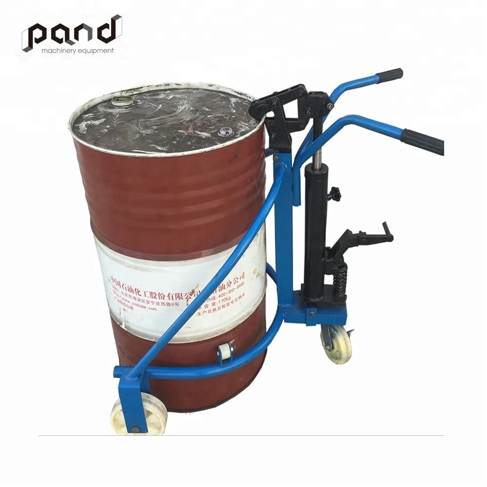 
350 кг Тип загрузки педали круглый масляный баррель вилочный погрузчик гидравлическая тележка масляный барабан грузовик 