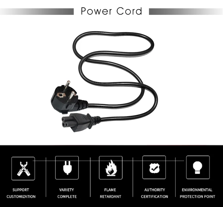 1.5M 6Ft German High Quality Ac 3 Prong Iec C5 Pvc Schuko Vde Pin Approved Plug Electric Power Cord 9