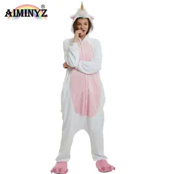 AIMINYZ Wholesale Pegasus Golden Horn Pajamas Women Adult Onesie Animal Pajama Cartoon Cute Warm Newest Christmas Soft Hot Sale