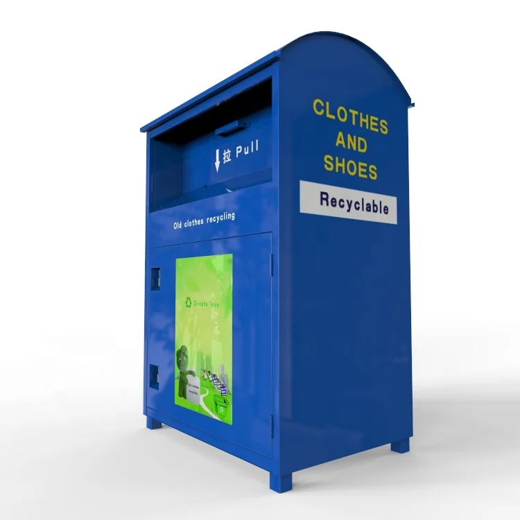 clothing collection bin, high quality recycle bin, steel garbage hot sell container