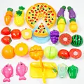 24 Pcs Set Plastic Fruit Vegetable Kitchen Cutting Toys Early Development and Education Toy for Baby
