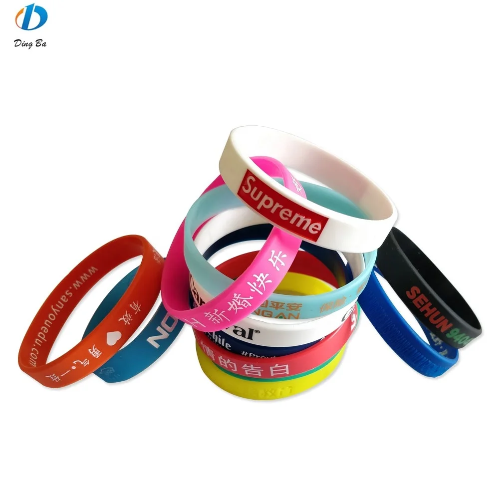 Wholesale Rubber Bracelet Custom logo Cheap Silicone Wristbands