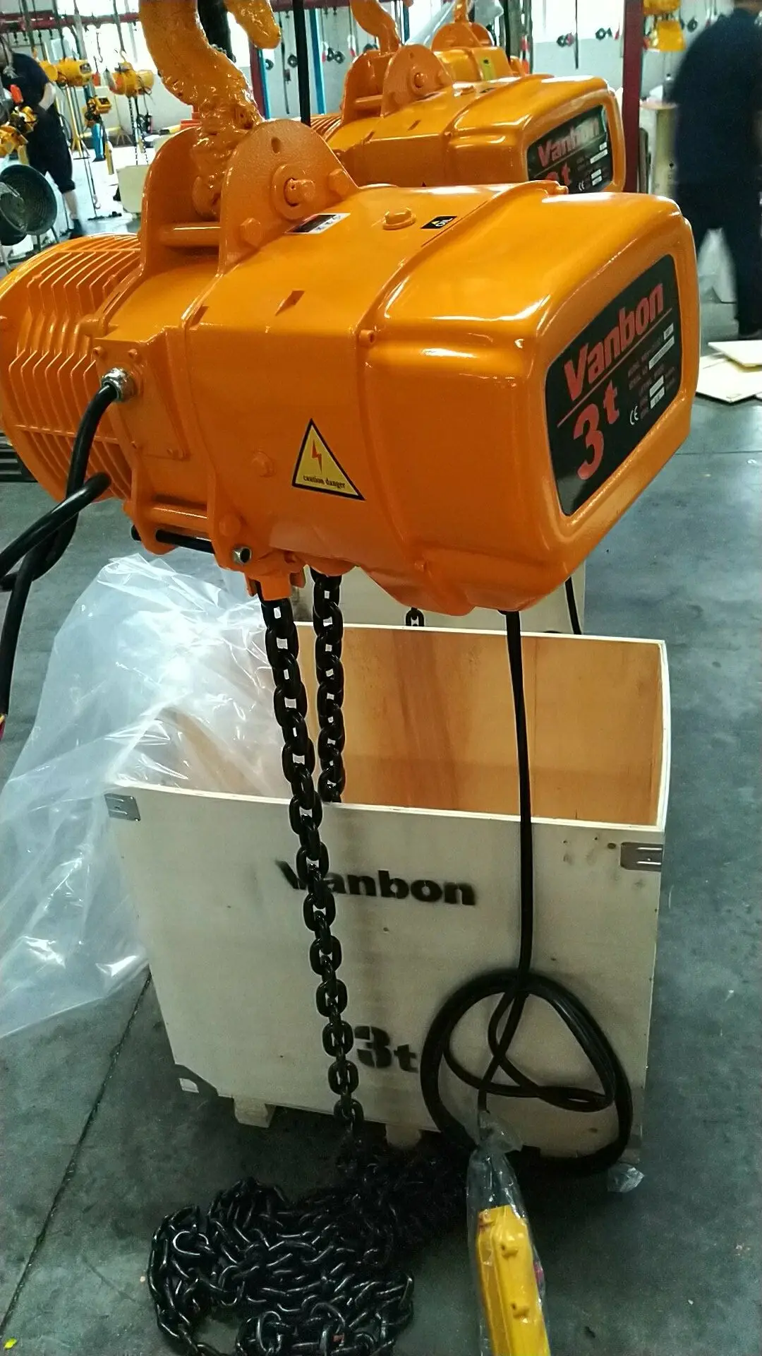 Vanbon 1ton Dual Speed Single Chain Fall Motor 3m Electric Chain Hoist 1 Ton Chain Block For