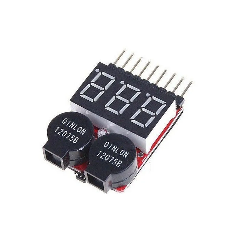 NEW RC Lipo Battery Low Voltage Alarm 1S-8S Buzzer Indicator Checker Tester LED 