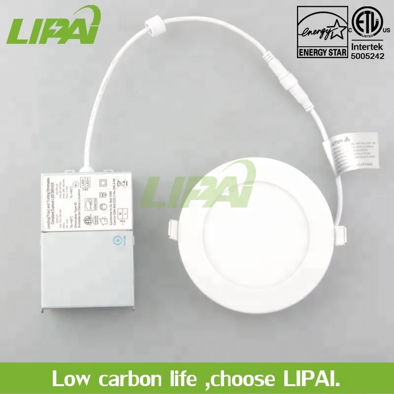 ETL ES listed led pot light 4inch 6W 6inch 12W IC type ultra thin led panel light with Class II for damp location