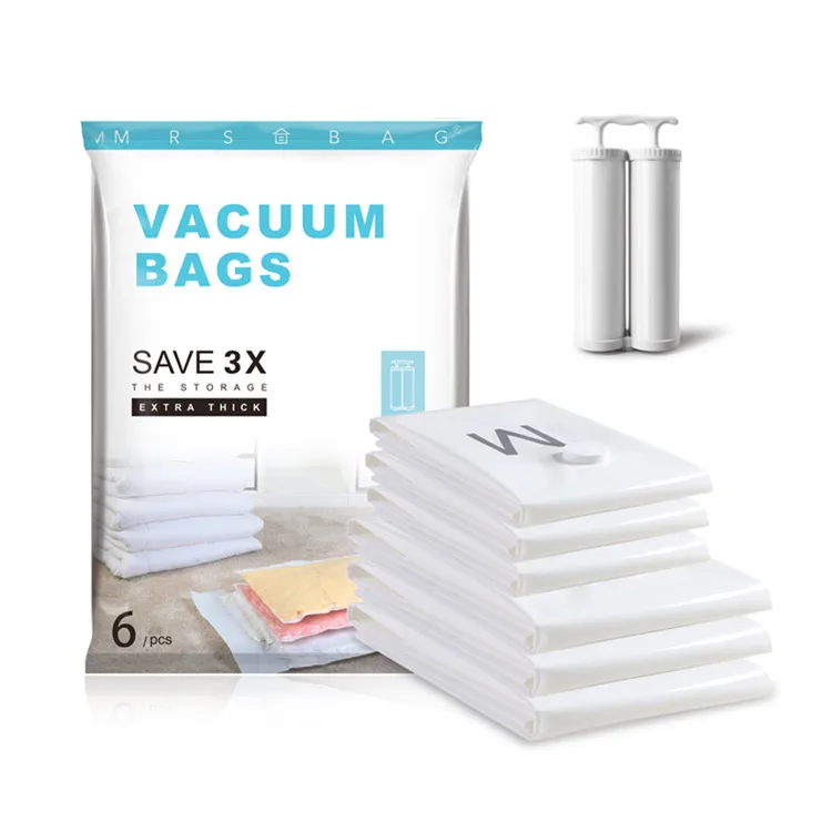 Space Saving Vacuum Seal Bags, Clothes Storage Compressed Reusable Org