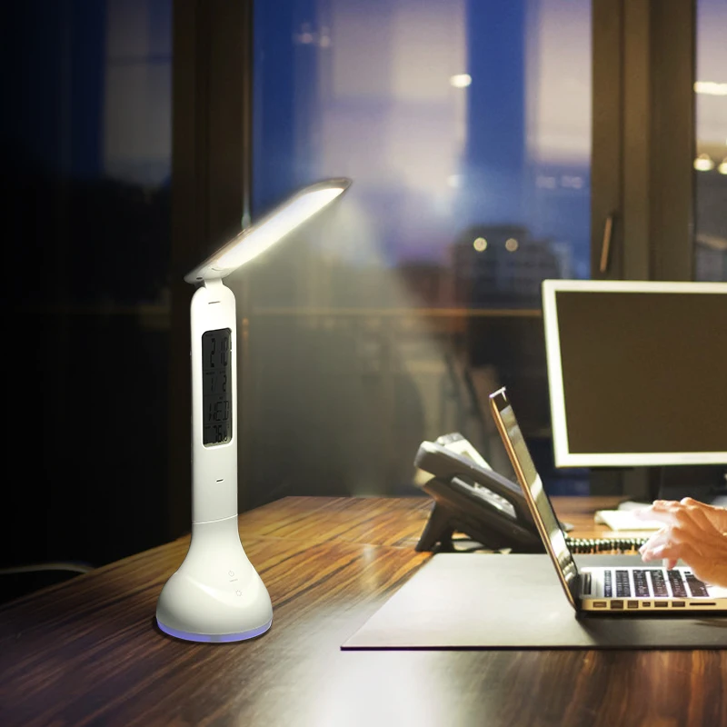 Office Reading a Table Lamp Led with Calendar and Clock