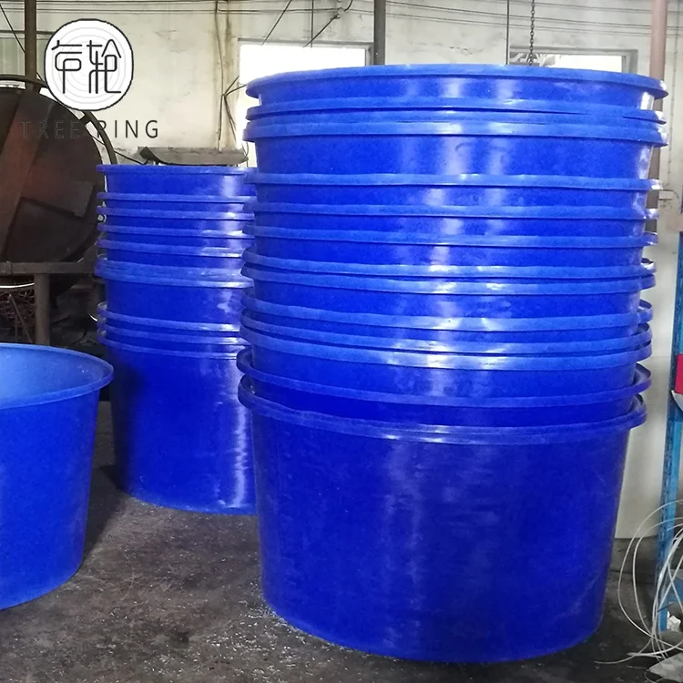 1000Liter Roto-Molded Durable Food Grade Blue Color Plastic Shrimp Fish Farm Tank for