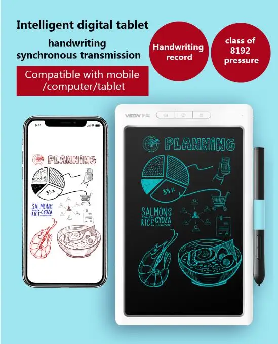 A4 Paper Size Wireless Handwriting Capture Educational Digital Writing Tablet for Sketching