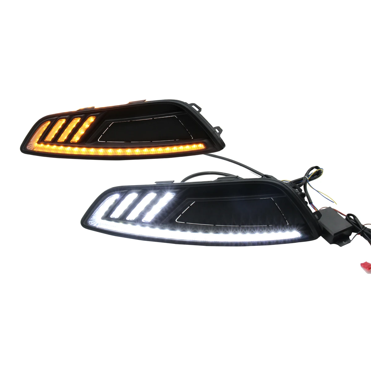 Dual Color Flexible Led Drl Daytime Running Light for Ford New Focus  2015 With Yellow Blue Light