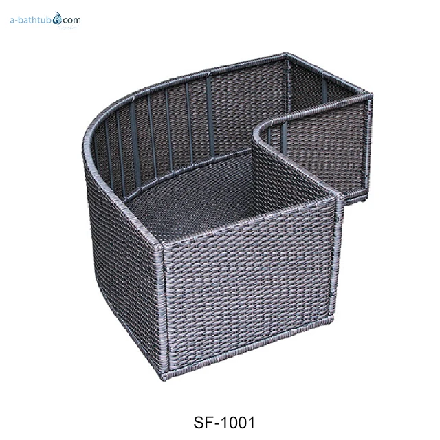 Square Surround Rattan Furniture for Hot Spa
