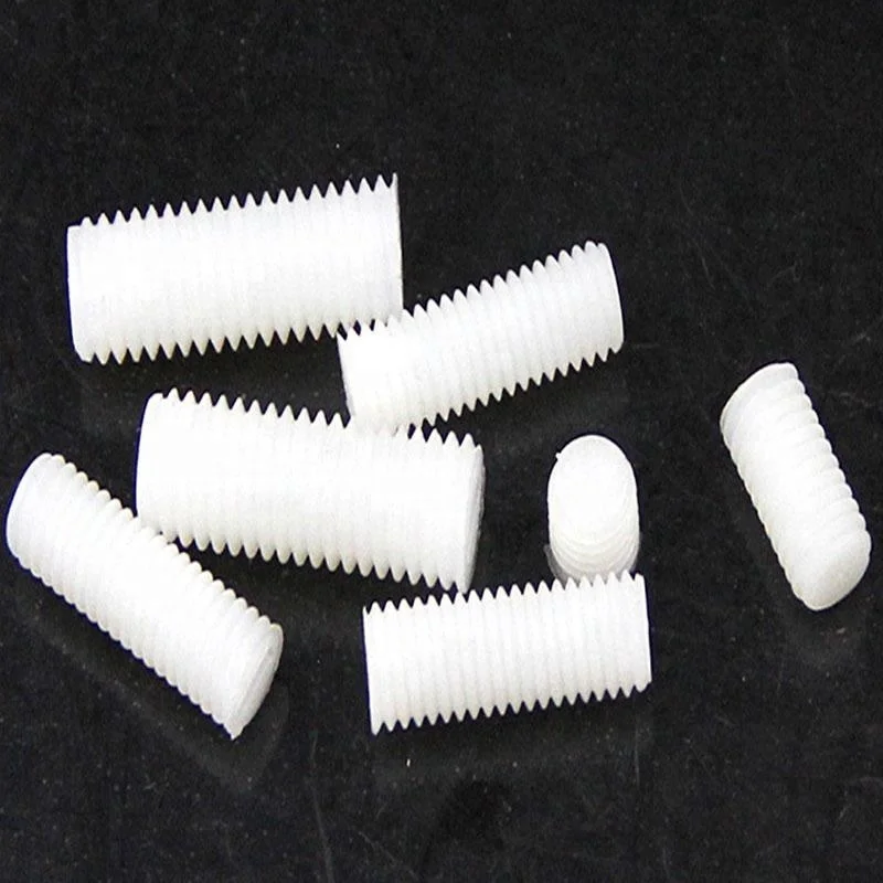 Slotted Nylon Plastic Set Screw With Flat Point