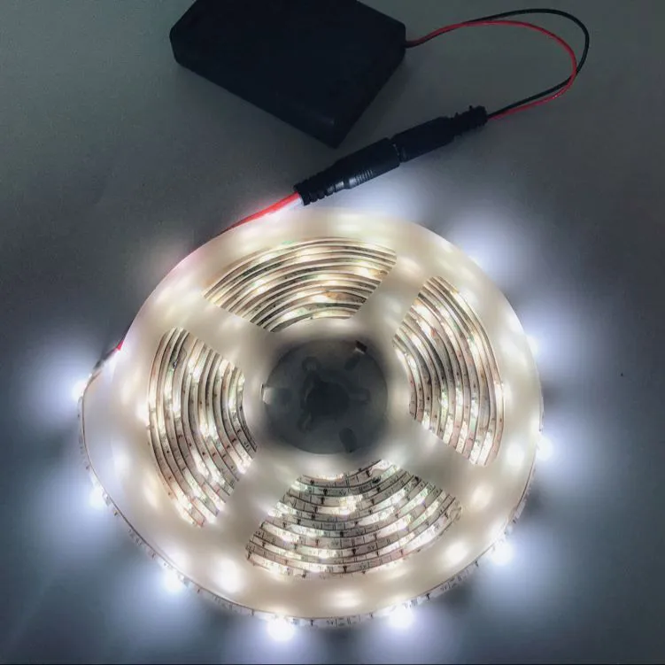 Battery Powered Led Strip Light 5v 2835 IP65 8mm Width With 4*AAA Battery  Box Portable - Buy Battery Powered Led Strip Light 5v 2835 IP65 8mm Width  With 4*AAA Battery Box Portable