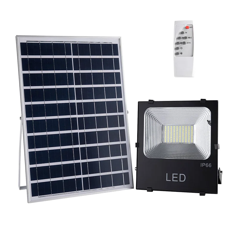 IP65 Waterproof Security Lighting 20W 30W 50W 100W 200W LED Solar Powered Flood Lights Outdoor with Remote Control