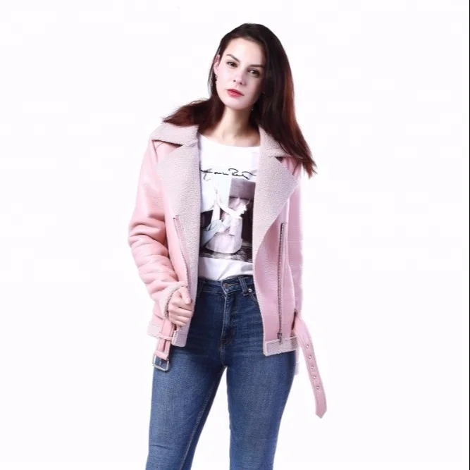 pink studded leather jacket