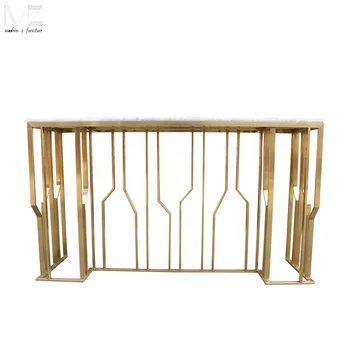 modern home furnitures high quality marble top gold metal console table