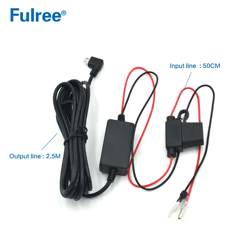 3M 10FT Mini Micro USB INPUT DC 12V 24V (11V-35V) to Output DC 5V 1A 2A  (2.5A Max)Dash Cam Hardwire Kit Low Voltage Protection GPS Radar Detector  Charging DC DC Converter