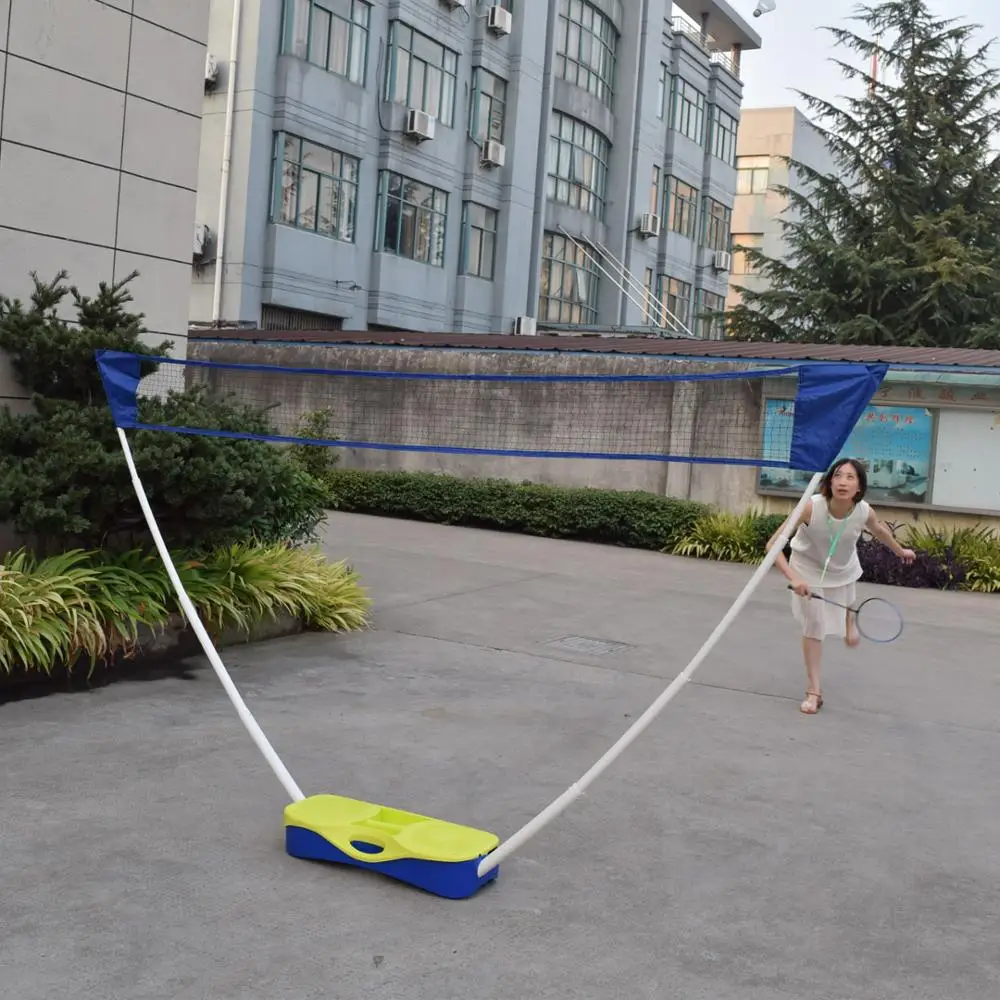 Alta qualidade portátil badminton vôlei praia futebol gramado redes de tênis conjunto ao ar livre poste poste com saco de transporte