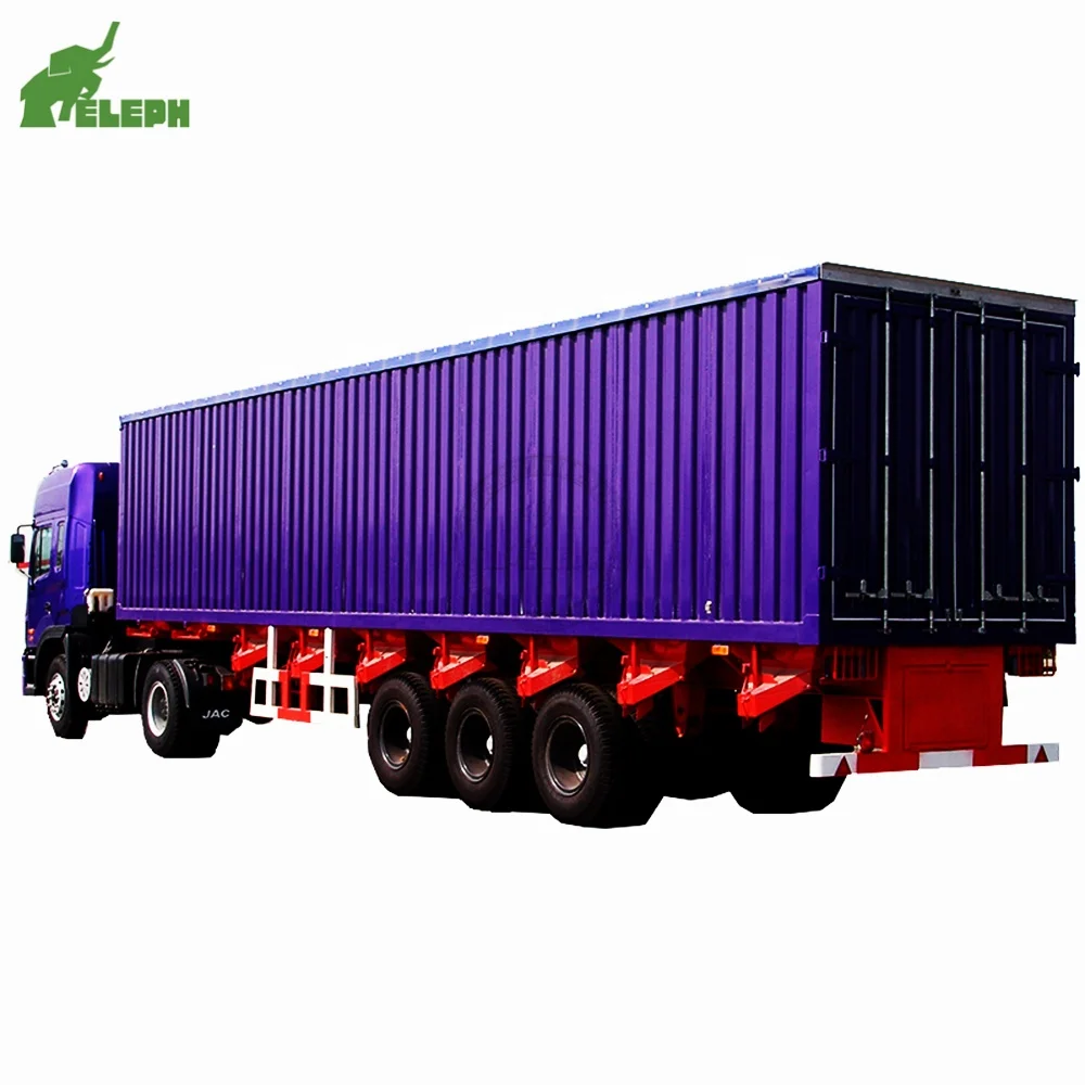 Source 3 Axles Tandem Axle Box Van Semi Trailer 40Ft Container Truck On  M.Alibaba.Com