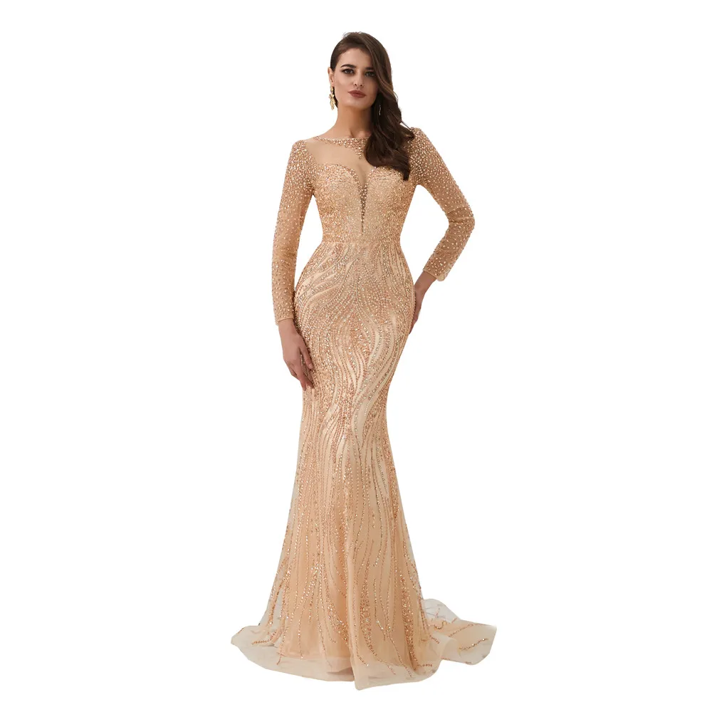 Mermaid Evening Dress Long Prom Dresses 2023 Robe De Soiree Evening Dresses  Appliques Beaded Party Gowns Abendkleider Prom Gowns