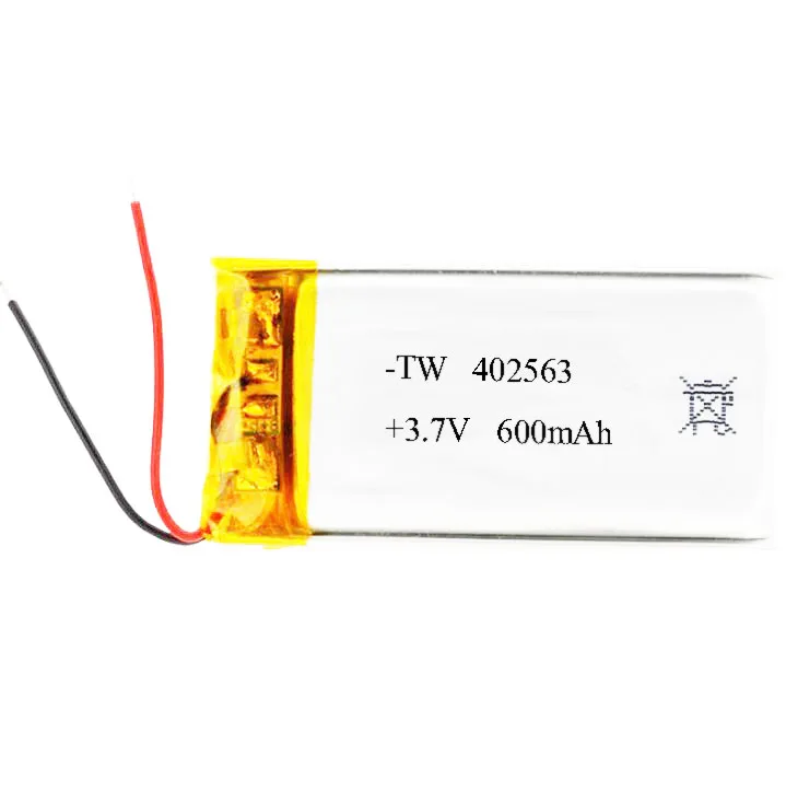 3.7v 402563 600mAh lithium polymer rechargeable battery
