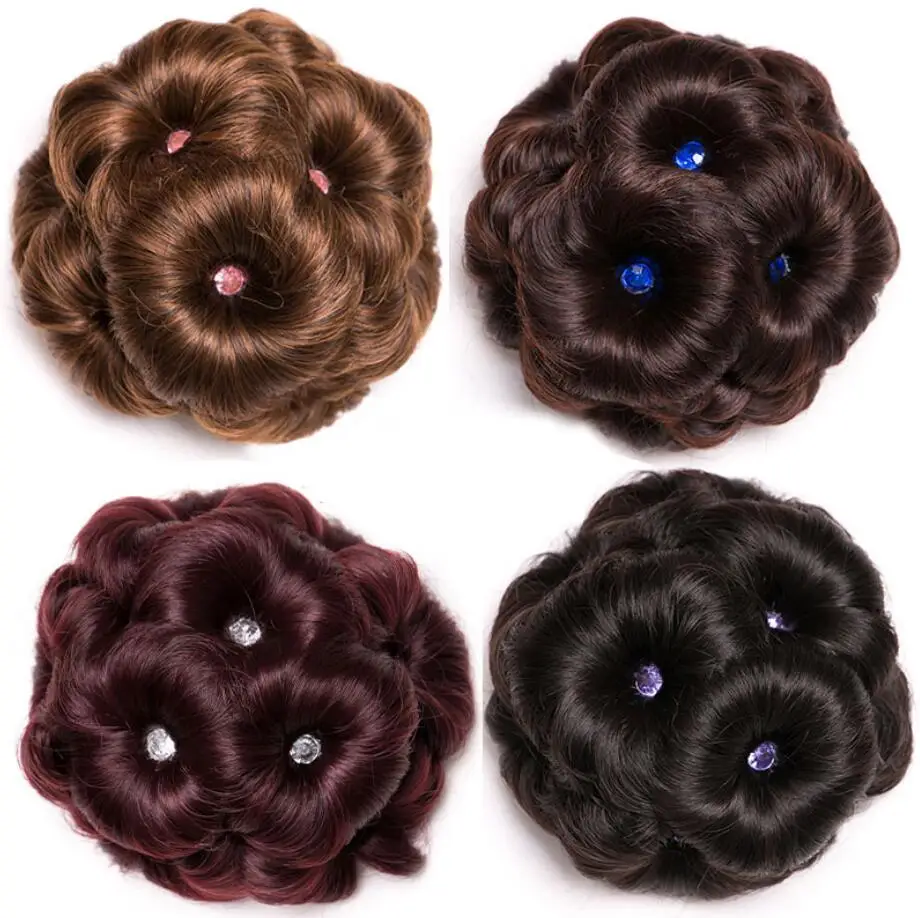 Свадебный Плетеный пучок волос парик в для коротких искусственный девять цветов пучка