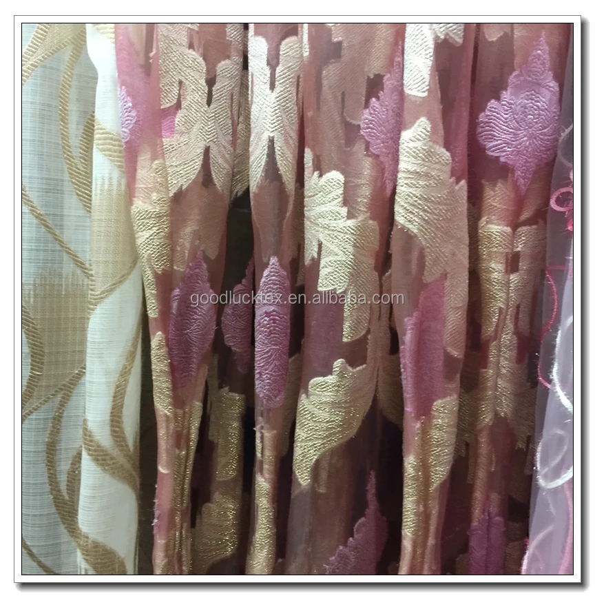 Ткань из органзы 100% полиэстер с вышивкой для штор