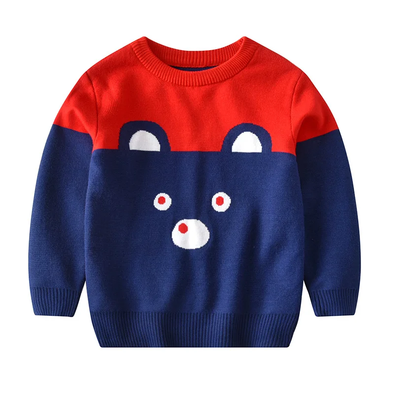 Baby Boys Bear Cartoon Kids Warm Children Nepal Chunky Knit Uniform Sweater