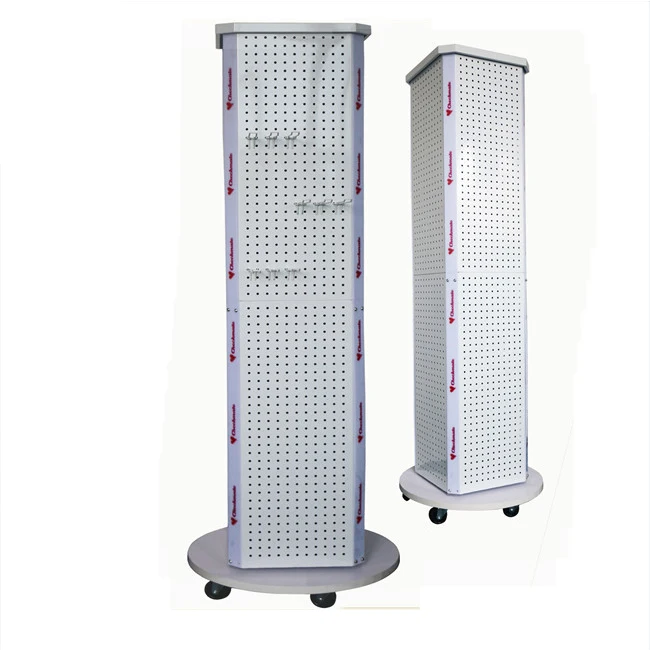 Rotating Pegboard Display Rack Floor Pegboard Display Stand Removable