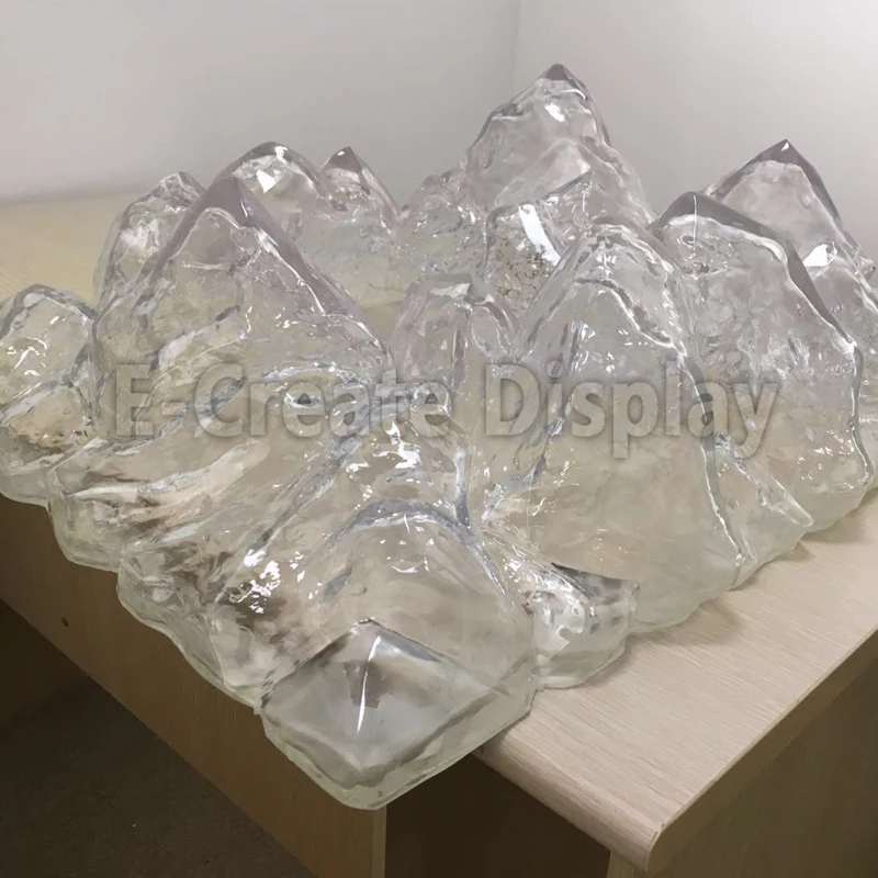 Dekorativer Kunstharz-Sommerdekor, Kalter Knstlicher Eiskristall-Eisberg  fr Getrnke und Display-Requisiten
