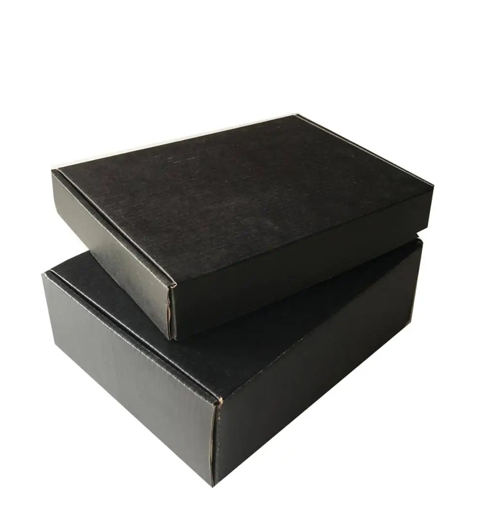 Черная гофрированная картонная коробка из крафт-бумаги с индивидуальным принтом для упаковки бутылок