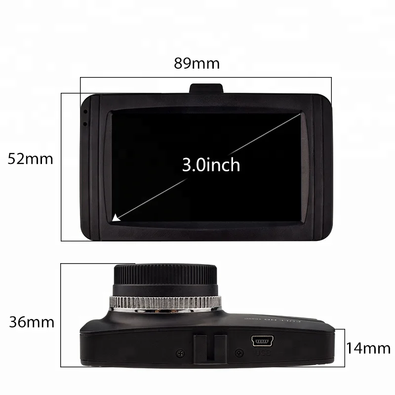 Single Lens 1080p Vehicle Recording Camera 3 Inch Display Screen Automobile DVR Camera with Novatek 96223 Car Safety Recorder