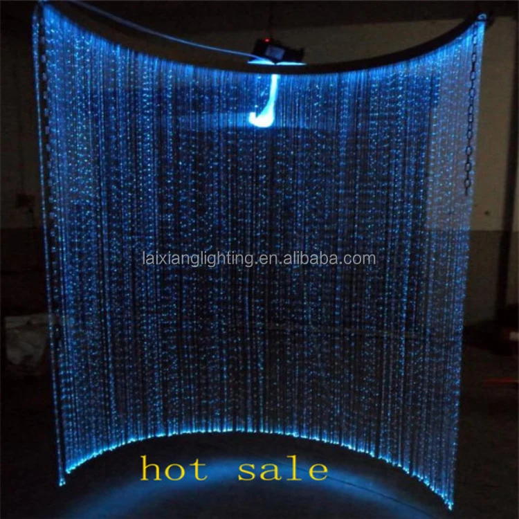 
 Colorful waterfall optical fiber curtain lighting decoration made by sparkle glowing optical fiber  