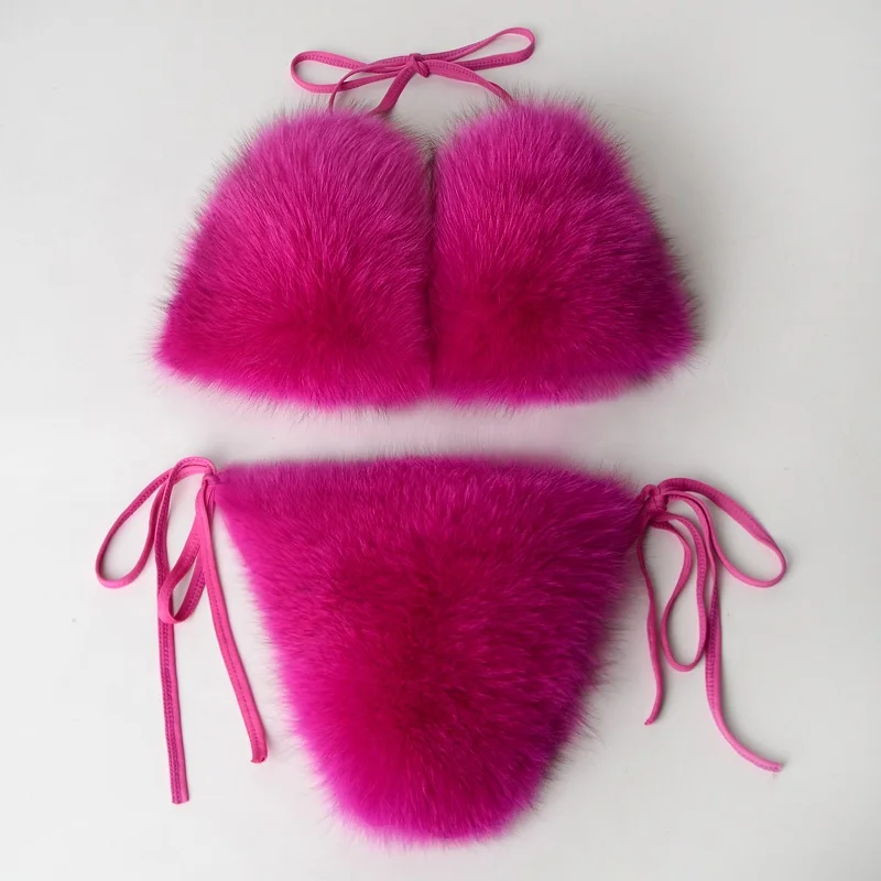 Buy New Design Real Fox Fur Bra Sexy Bra And Panties Hot Underwear For  Woman Lady Frenate Bikini from Shijiazhuang Buchuan Trading Co., Ltd.,  China