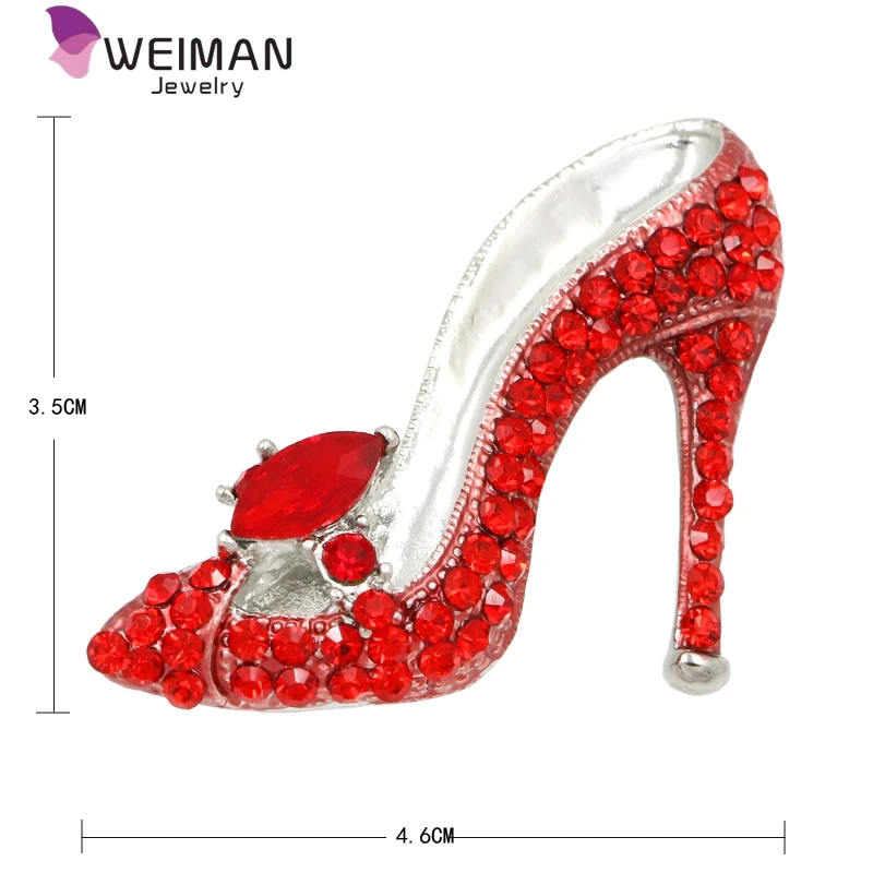 Stylish Women's Rhinestone Red Enamel High Heel Crystal Pendant Necklace