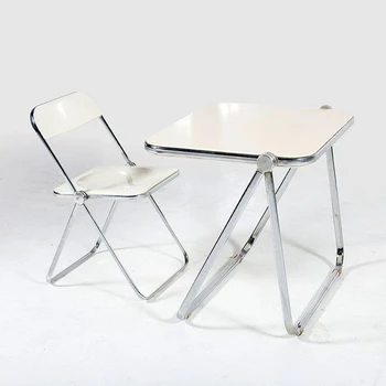 Modern Vintage Acrylic White 100 kgs Load-bearing Foldable Desk Restaurant Used Hot Sales Folding Coffee Table for Sale