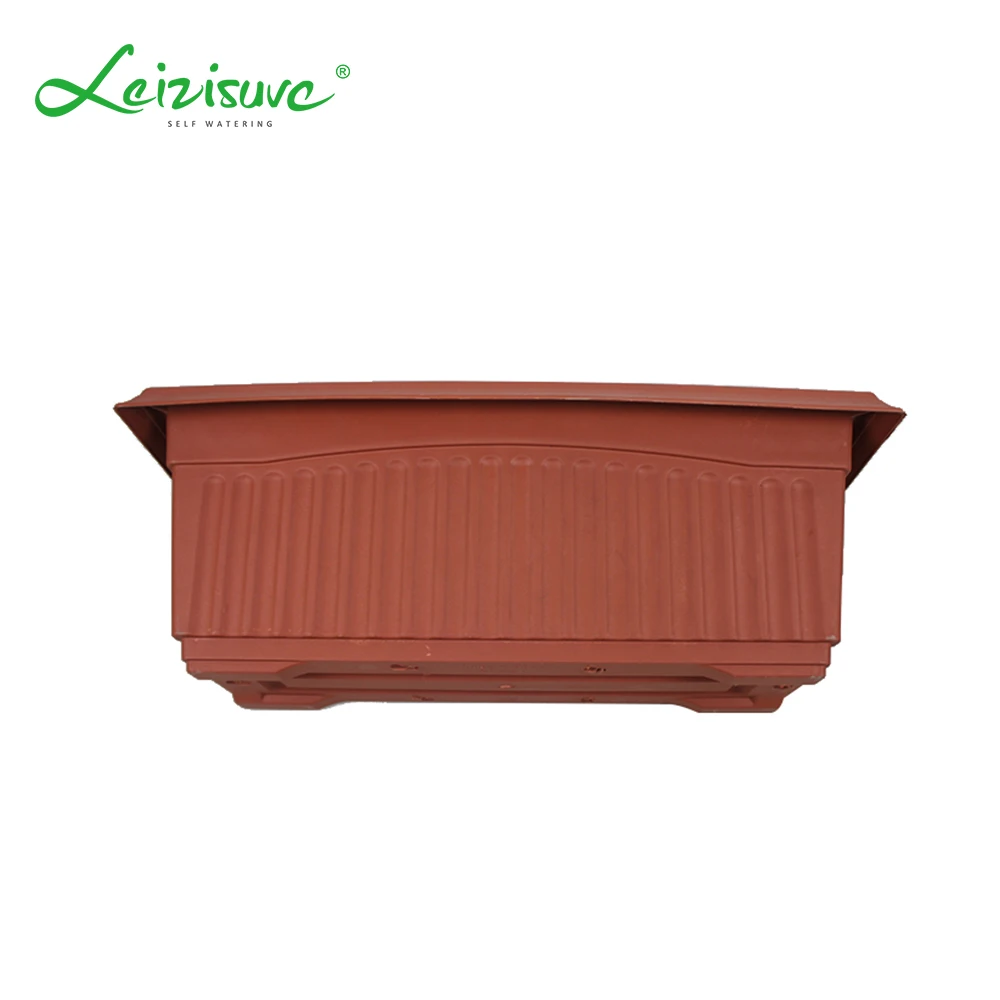 Leizisure Long Rectangular Plastic Round Terracotta Flower Plant Pots and Planter for Vegetable Growing