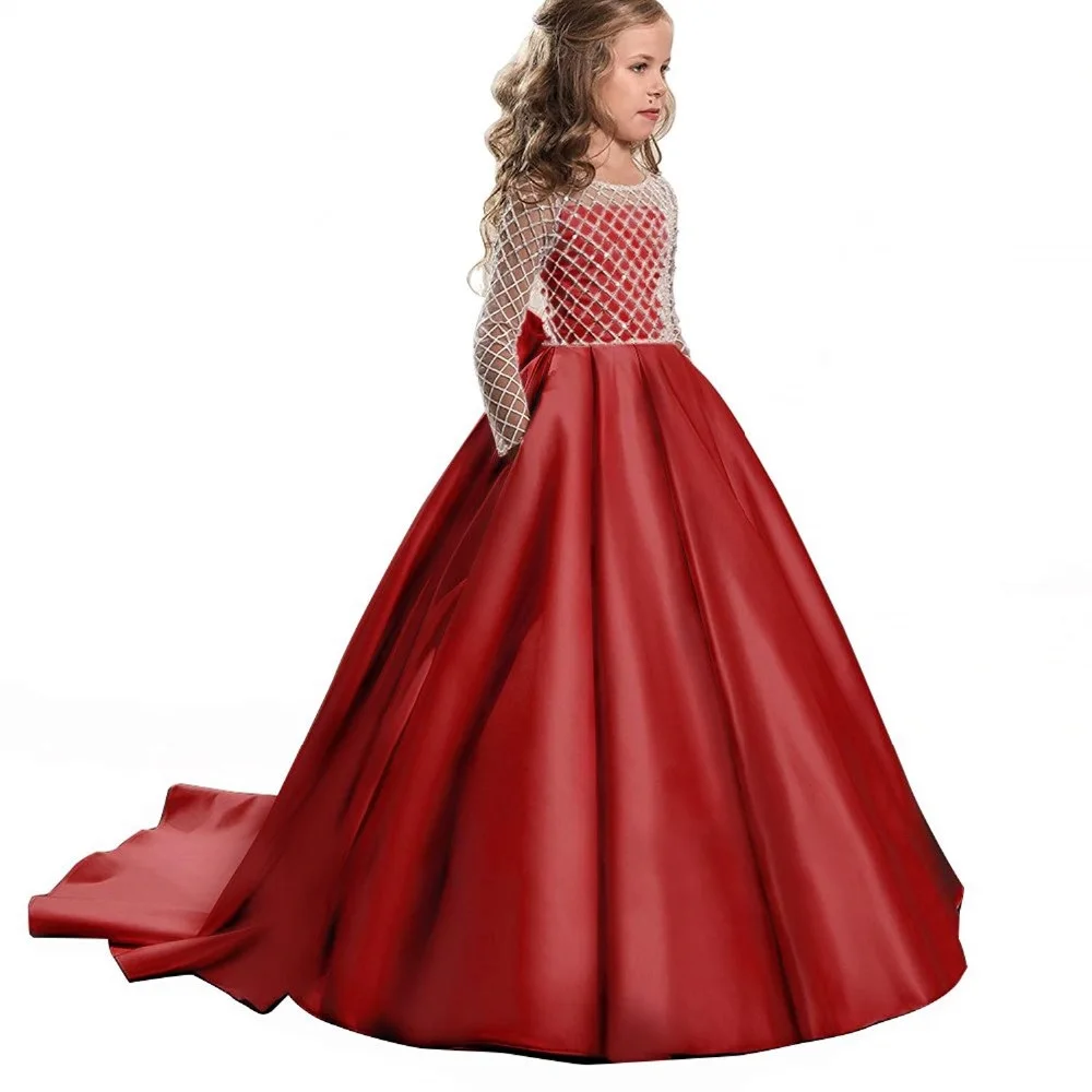 Ball Gown 4-12 Years Short Sleeve Kids Prom Dress for Girls TCH0109 -  TeenTina