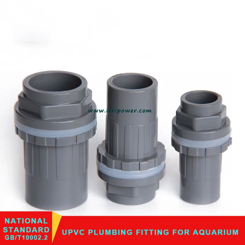 Aquarium System Connector Metric Size UPVC Water Supply Bulkhead