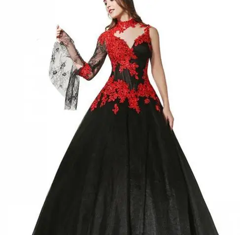 Zh1545x Gothic Black And Red Wedding ...