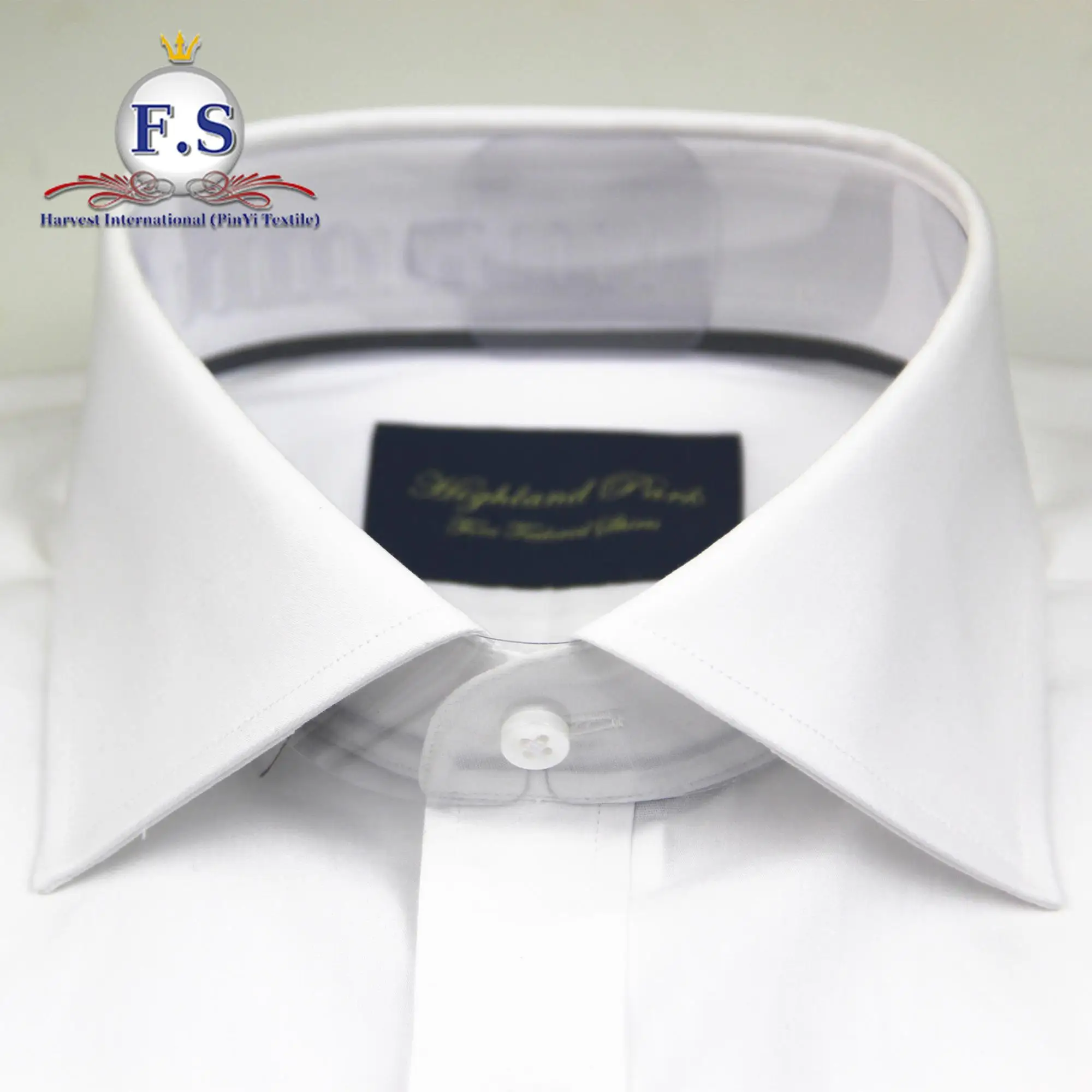 100% Cotton MEN' DRESS SHIRT Fashion High End High Spread Cutaway Collar Pure White Poplin Dress Custom Shirt