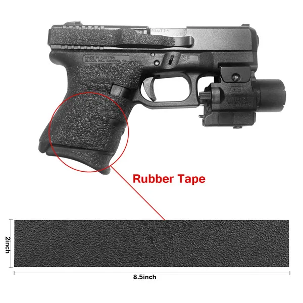 Non-slip Rubber Grip Tape for Glock 17/19/20/21/23/25/26/27/32/33/38 Holster Top