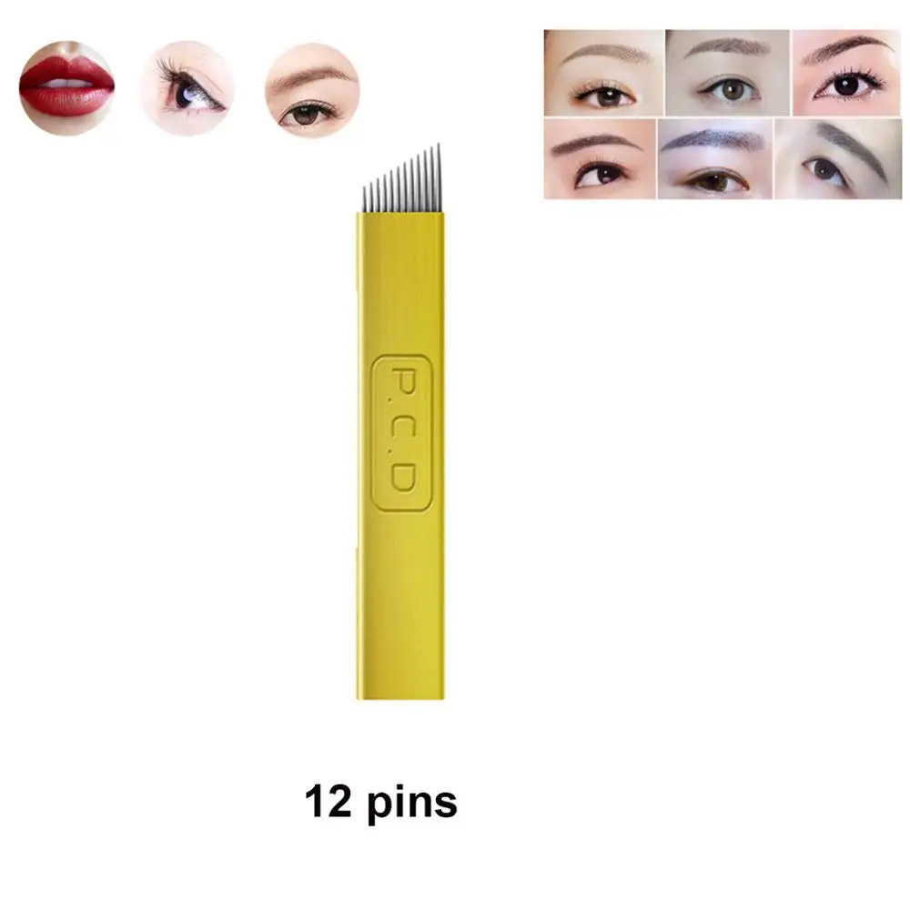 thumbnail image 2 of Professional Microblading Needles 12U 14U 19U – Manual Eyebrow Tattoo Blades For Permanent Makeup, Stainless Steel 2 of 6