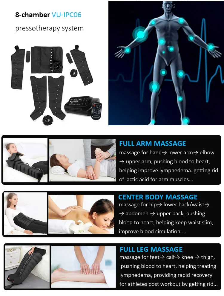 Sports Massager Products 8-chamber Massage Therapy Compression Boots Leg Compression Recovery 8 Chambers 8 Chambers (air Bags) manufacture