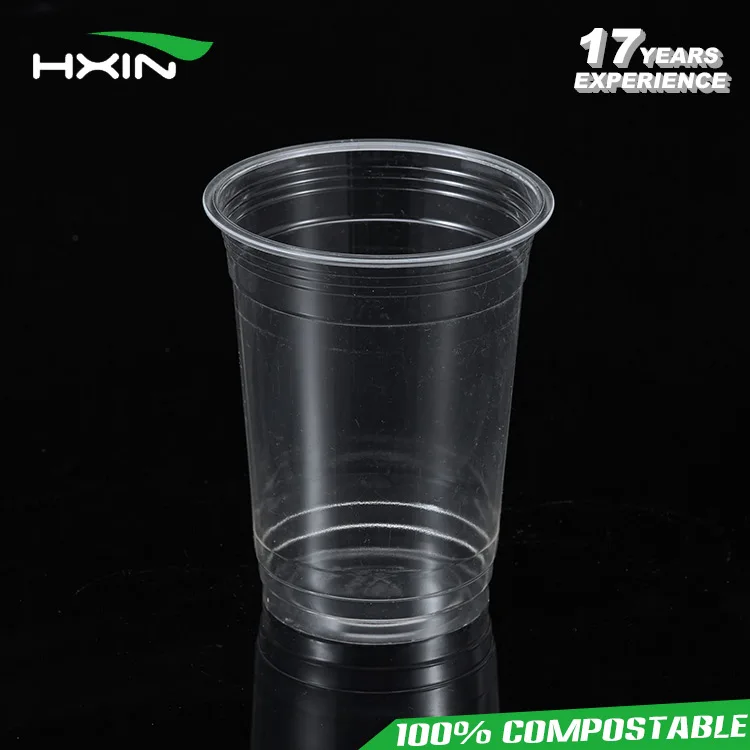 Transparent Wall clear Plastic Cups 10 oz 12oz 16oz Cup with logo  Disposable Lid