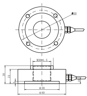 GML643 through hole compression force bolt button load cell 10KN